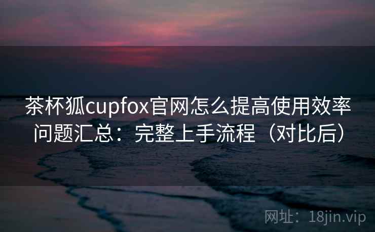 茶杯狐cupfox官网怎么提高使用效率问题汇总：完整上手流程（对比后）