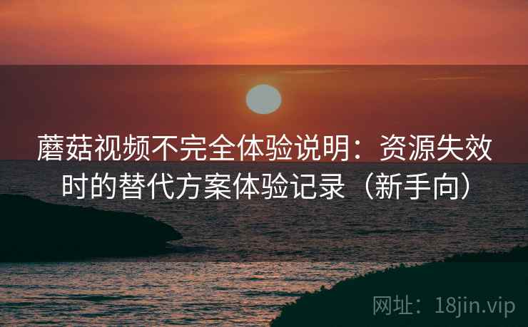 蘑菇视频不完全体验说明：资源失效时的替代方案体验记录（新手向）