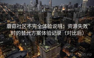 蘑菇社区不完全体验说明：资源失效时的替代方案体验记录（对比后）