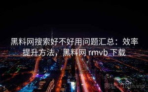 黑料网搜索好不好用问题汇总：效率提升方法，黑料网 rmvb 下载