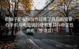 把柚子影视tv当作日常工具后的感受：在手机与电脑端的使用差异与稳定性表现（整理版）
