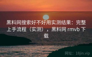 黑料网搜索好不好用实测结果：完整上手流程（实测），黑料网 rmvb 下载