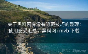 关于黑料网有没有隐藏技巧的整理：使用感受汇总，黑料网 rmvb 下载