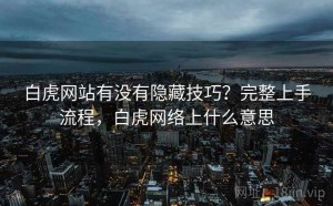 白虎网站有没有隐藏技巧？完整上手流程，白虎网络上什么意思
