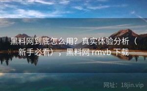 黑料网到底怎么用？真实体验分析（新手必看），黑料网 rmvb 下载