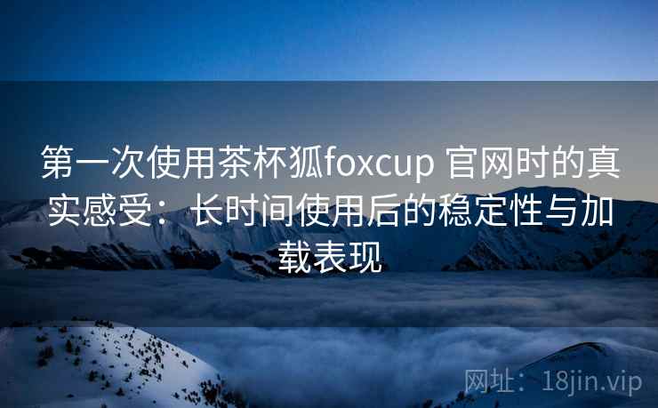 第一次使用茶杯狐foxcup 官网时的真实感受：长时间使用后的稳定性与加载表现