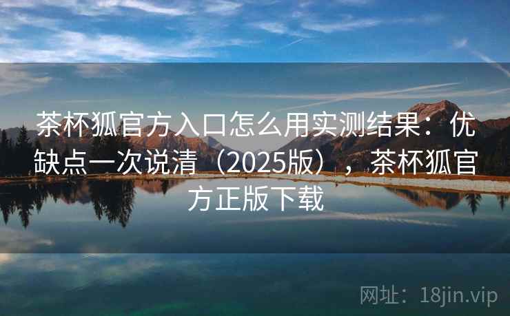 茶杯狐官方入口怎么用实测结果：优缺点一次说清（2025版），茶杯狐官方正版下载