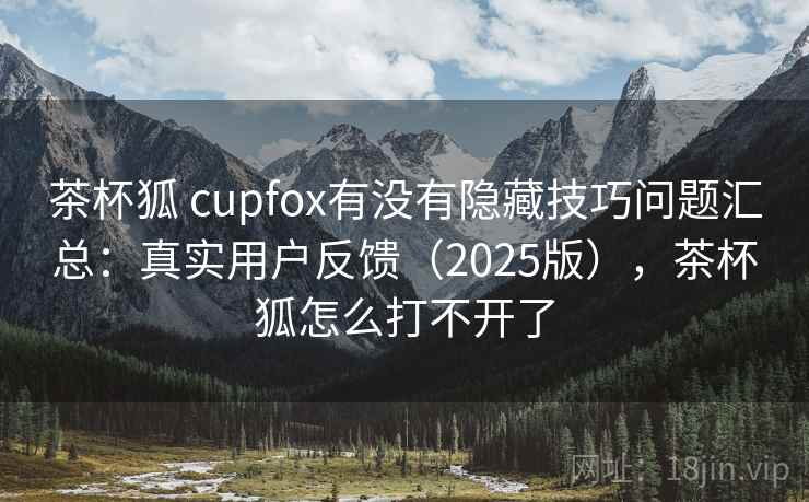茶杯狐 cupfox有没有隐藏技巧问题汇总：真实用户反馈（2025版），茶杯狐怎么打不开了